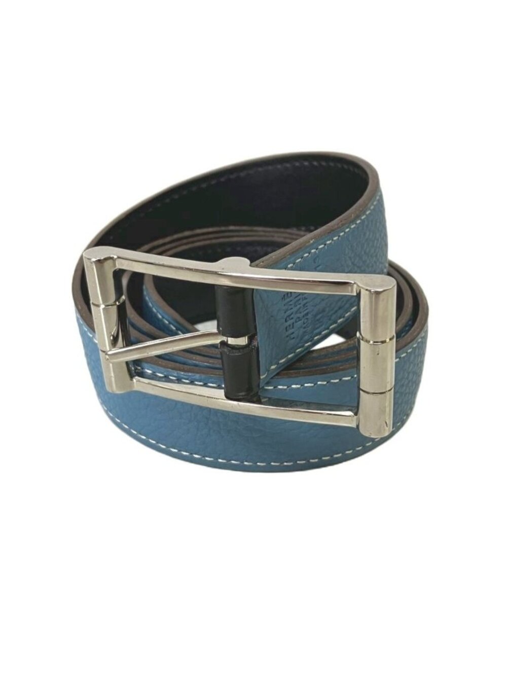 Hermes Leather Belt Single Type Blue